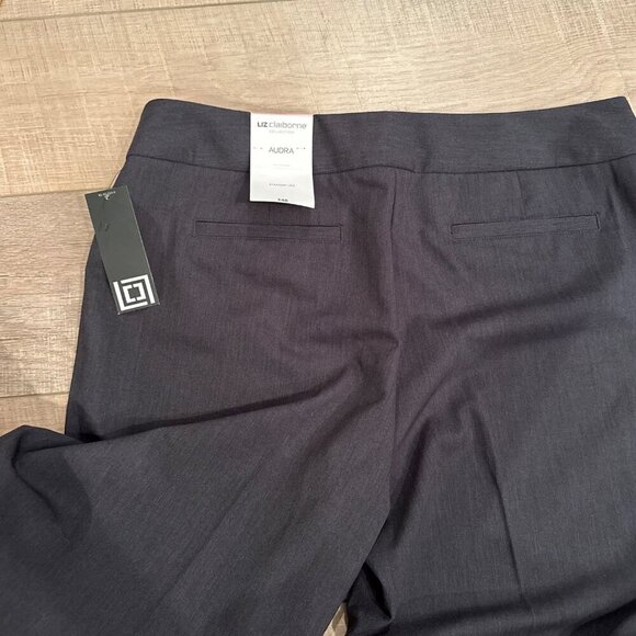 LIZ CLAIBORNE WOMENS AUDRA 10 LONG PANTS CHARCOAL HEATHER STRAIGHT LEG - Picture 12 of 12